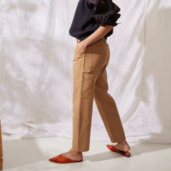 THAKOON Straight Cargo Twill Carpenter Trouser Pants - Picture 2 of 14